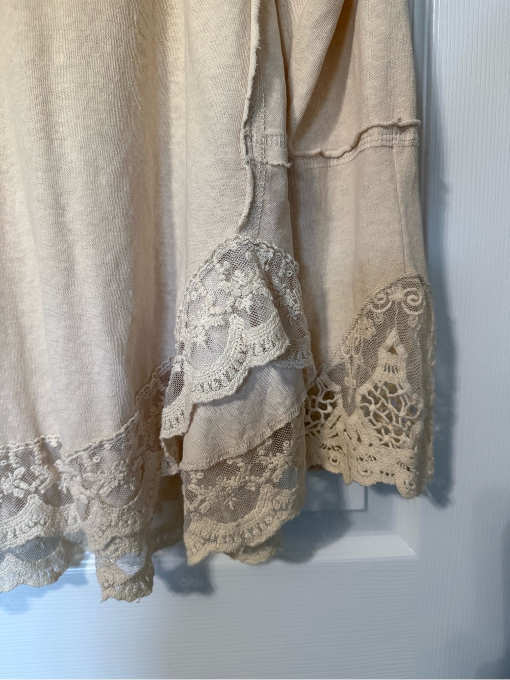 easel Cotton Blend Boho Lace Detail Long Sleeve Top - S - Picture 3 of 7